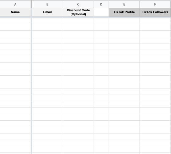 Influencer Tracker Template