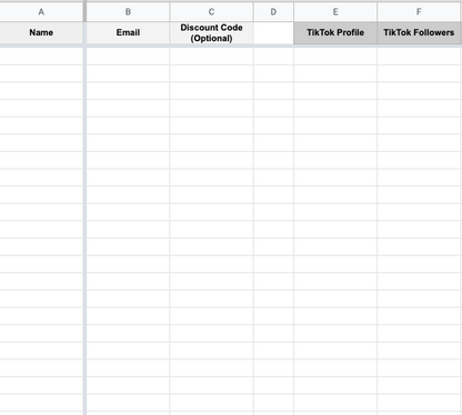 Influencer Tracker Template